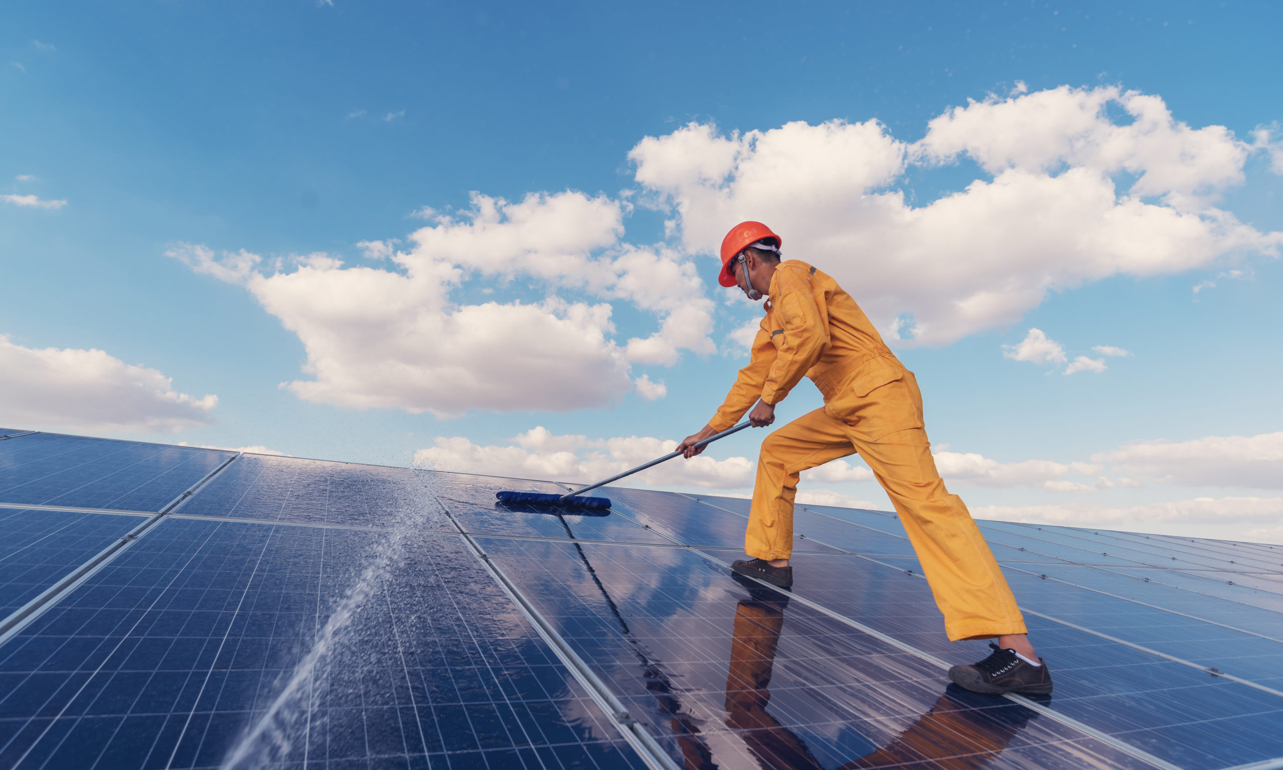cleaning solar panels